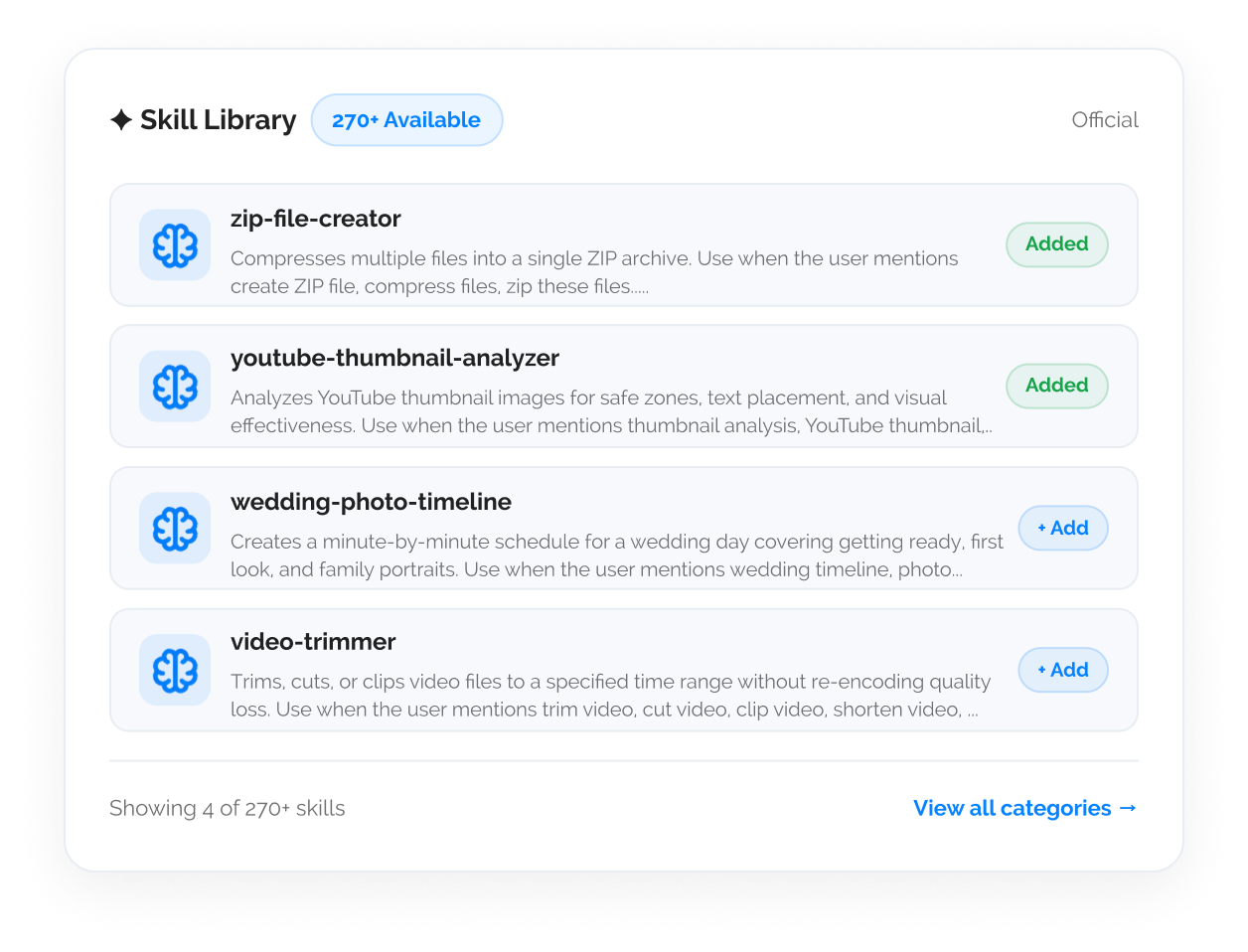 Skill Library Interface